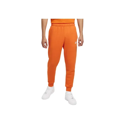 Nike Sportswear Club Флис Joggers Вязаные Тренировочные Брюки Мужские Оранжевые