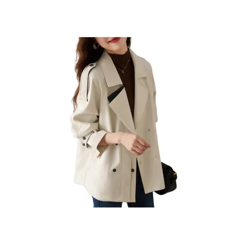 Mo Han Yi Mei Куртки Пальто Женские Айвори Белый