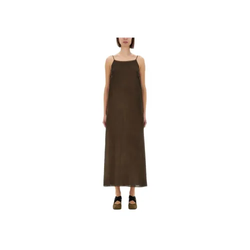 UMA WANG Коричневый Женские Слип-платья