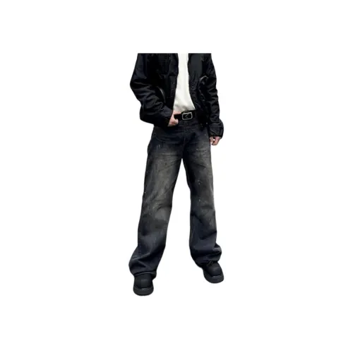 JIEPA Dirty Черные Унисекс Джинсы