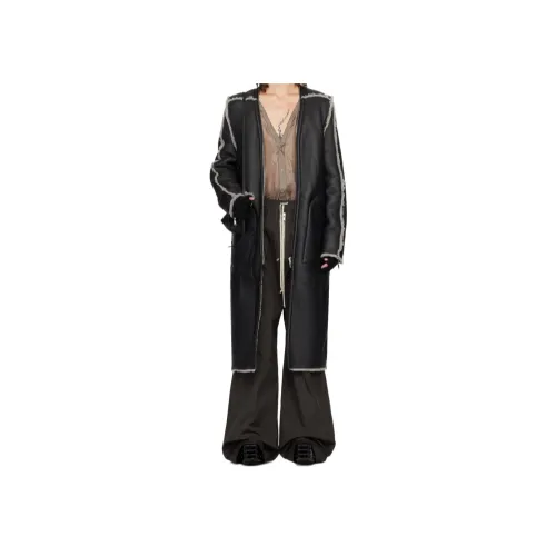 RICK OWENS совместный бренд Черные мужские кожаные куртки