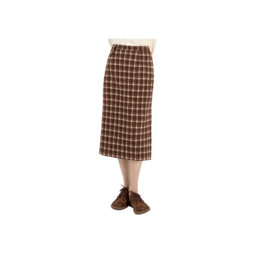 Fragment Casual Long Skirt Women's White Coffee