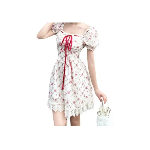 YICHEN Короткое платье с короткими рукавами женское