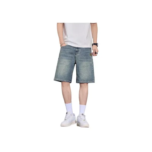YUQIAN Джинсовые шорты Унисекс Ностальгический синий