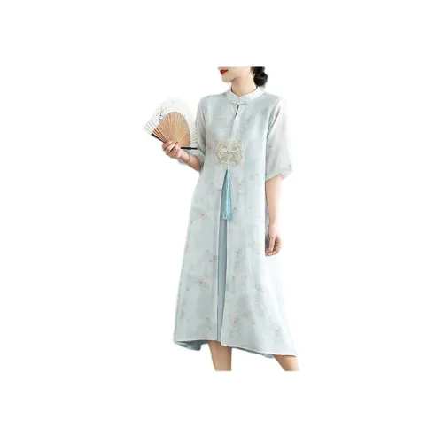 SIXUSICHOU Короткий рукав Платье Женское