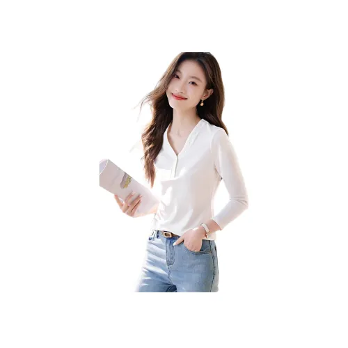 MOHANYIMEI Экрю Женские T-рубашки