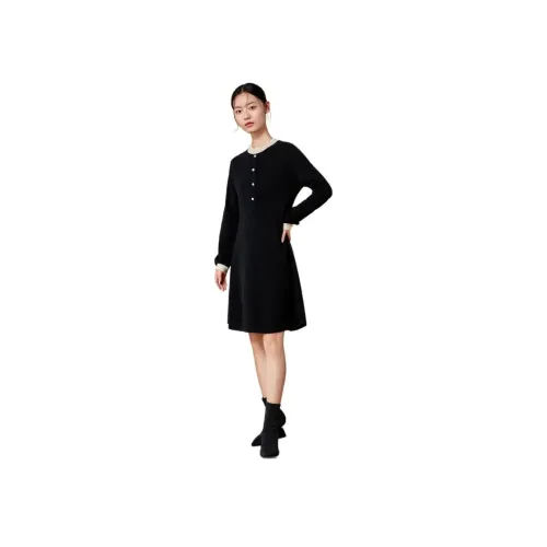 MIHUANG Black Женские Длинные Рукава Платья