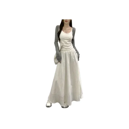 STYUW THREE Комплект из трех предметов топ на бретелях + юбка + кардиган женский повседневный костюм