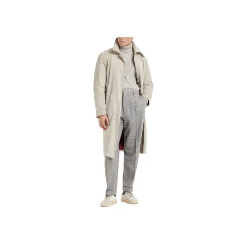 BRUNELLO CUCINELLI FW24 Кожаная куртка мужская цвет лайм серый