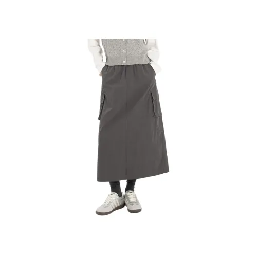 Fragment Casual Long Skirt Women's Dark Gray