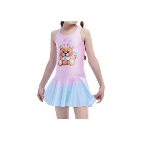 ZOKE Облегающий детский купальник детский розовый и зеленый медвежонок цветочный дизайн