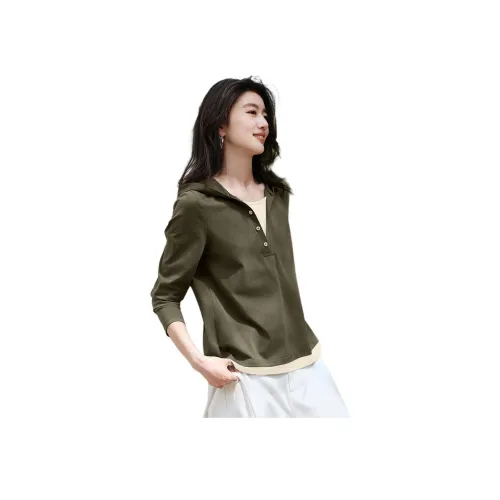 XWI Оливково-зеленые Женские T-рубашки