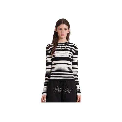 FOREVER 21 Белый Черный Полосатый Женский Трикотаж