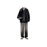 Двухкомпонентный комплект (Черная рубашка + Черно-серые джинсы)