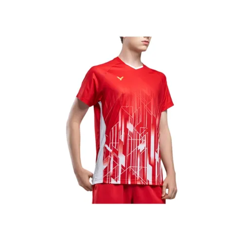 Victor Бадминтон Джерси Унисекс Датский Красный