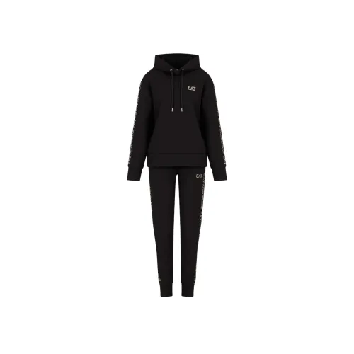 EMPORIO ARMANI EA7 SS24 Свитшот Комплект Женский Черный