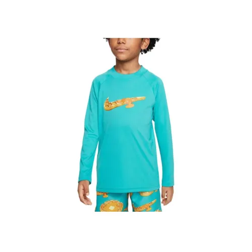 nike Dri Fit T Рубашка Плавание Hydroguard Кактусовый зеленый Кокосовое молоко Белый Для детей 3-7 лет