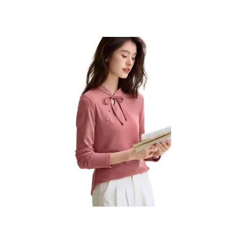 Mo Han Yi Mei Персиково-розовый Женские Рубашки