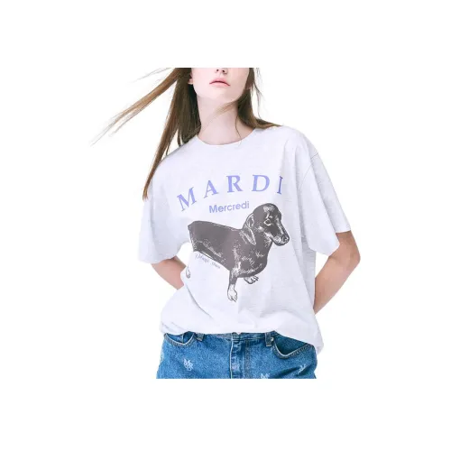 MARDI MERCREDI Такса Щенок Рукав с оборванным плечом T-рубашка Женская Фиолетовая