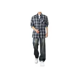 Двухкомпонентный комплект (Темно-синяя рубашка + Ностальгические джинсы)