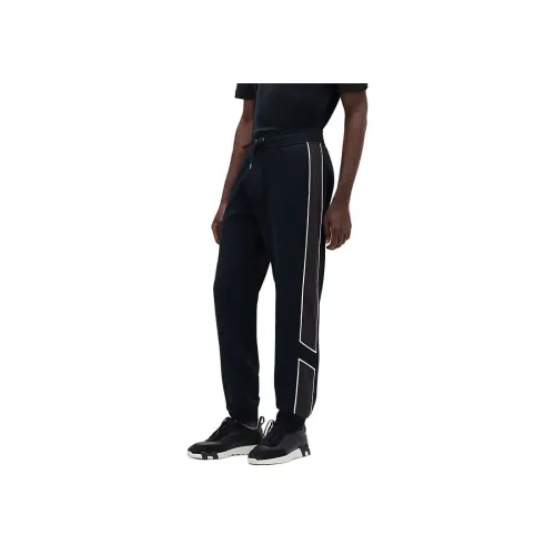 HERMES FW25 Вязаные тренировочные брюки мужские океан синий