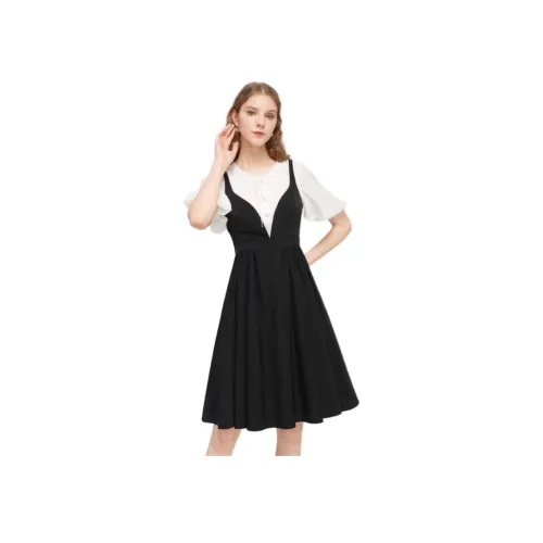 JORYAweekend Короткий рукав Платье Женское Черное