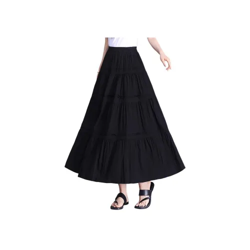MJ Черные Женские Повседневные Длинные Юбки