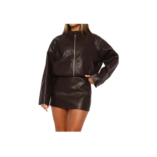 WHITE FOX Tell ME NOTHING ПУ (полиуретан) Куртка Кожа Куртка Женская