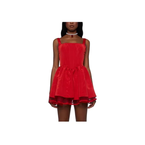 Dolls Kill Sugar Thrillz Волшебный Moves CORSET Платье Slip Платье Женские Красный Красный