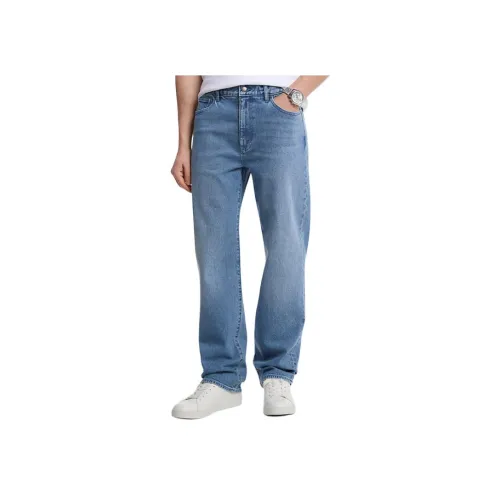 MICHAEL KORS Выстиранные синие мужские джинсы