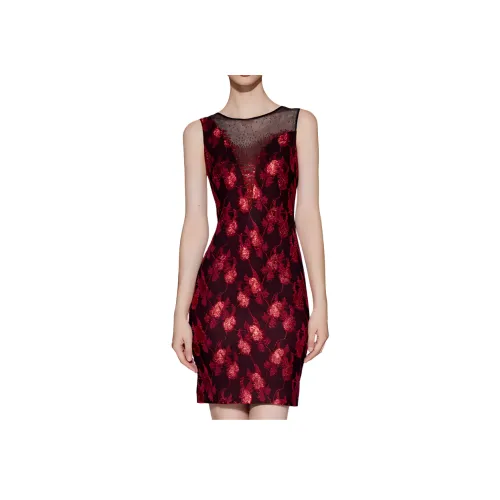 Badgley Mischka Без рукавов Платье Женское Черное Красное