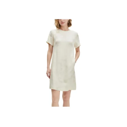 Badgley Mischka Короткий рукав Платье Женское Экрю
