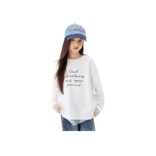 ZOSEE Балет Стиль Кружево Пэчворк 100% хлопок Длинный рукав Т-рубашка Детская