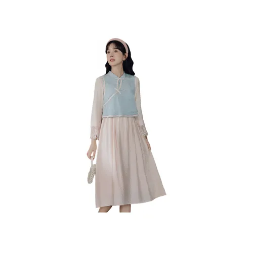 HUICUIGE Длинное платье с длинными рукавами женское