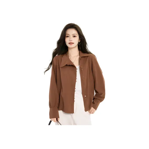 HUICUIGE Коричневый Женские Рубашки