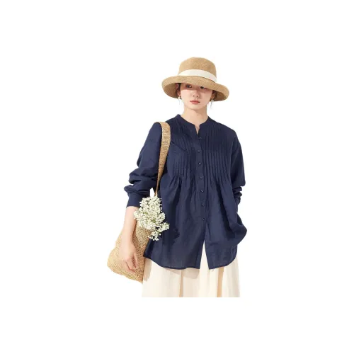 ZIMO Темно-синие женские рубашки