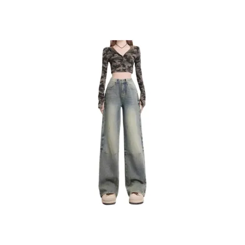 Wooden Rabbit Винтажные синие женские джинсы