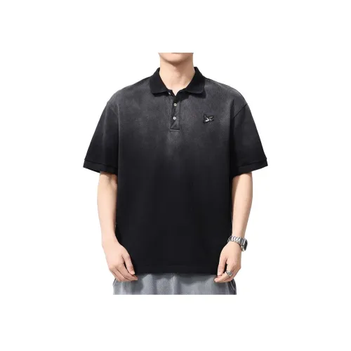 MR.MUDI Черный Серый Цвет Унисекс Поло