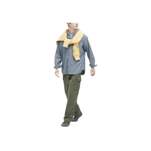 UNIQLO Темно-оливковые унисекс брюки карго