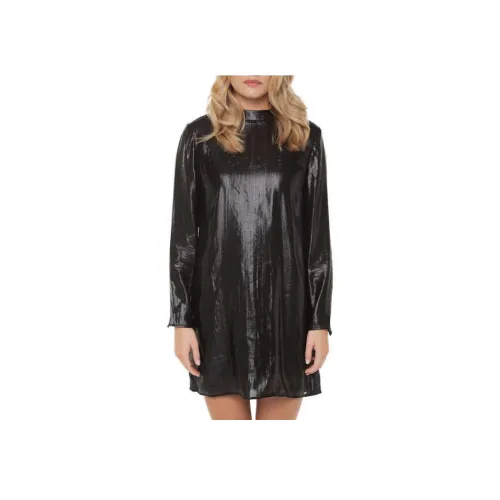 SUPERDRY Длинное платье с длинными рукавами женское черное