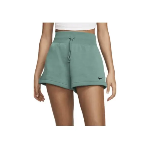 nike Sportswear Phoenix Fleece Женские Высокие Повседневные Шорты Loose Женские Двухсторонние Черные