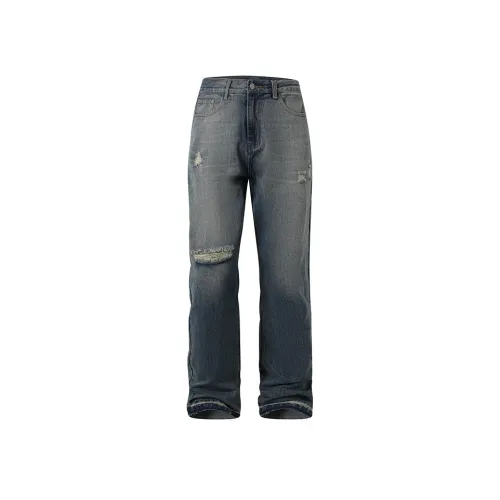 FOR FEAR THAT Джинсы Мужские Ностальгический Синий