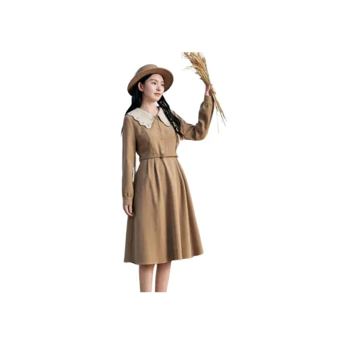 ZIHAN Длинное платье с длинными рукавами женское