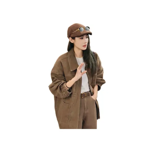 MEIYANG Хаки, Подкладка Хлопок, Этот стиль IS не имеет права на скидку для членов, Женские Джинсовые куртки