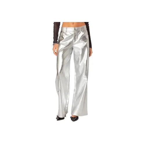 Edikted Silver Женские Кожаные Штаны