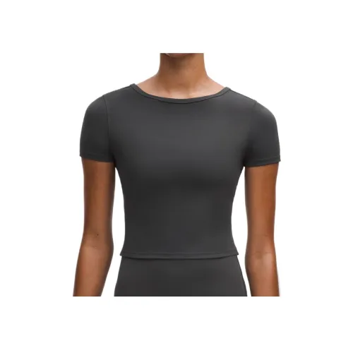 Lululemon Графитно-серый Графитно-серый Женские Йога Т-рубашки