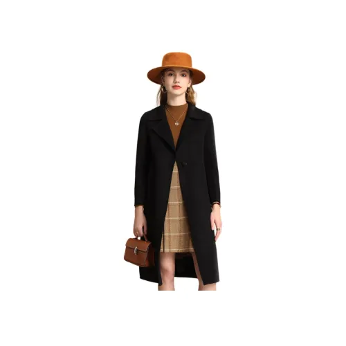 FENHONGMALI Черное Женское Пальто