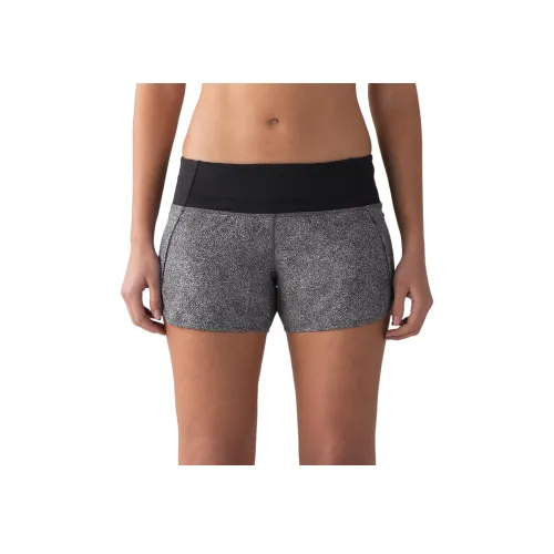 lululemon RUN TIMES Спортивные шорты Женские Серый Белый