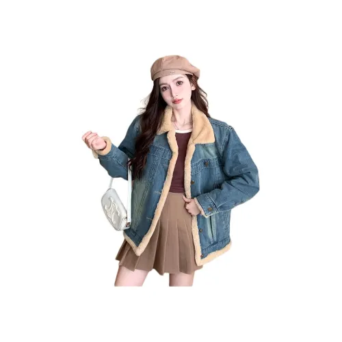 QIAOMONVHAI Denim Jacket Women's