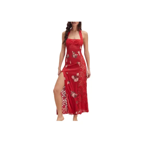 Free People Руж Комбо/Рубиново-красный Комбинация Женские Слиплатья